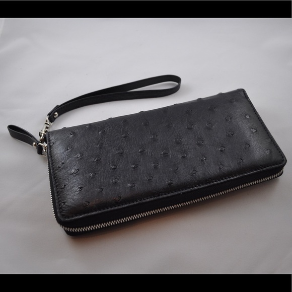 Borlino Ostrich Wristlet Wallet - Picture 1 of 8